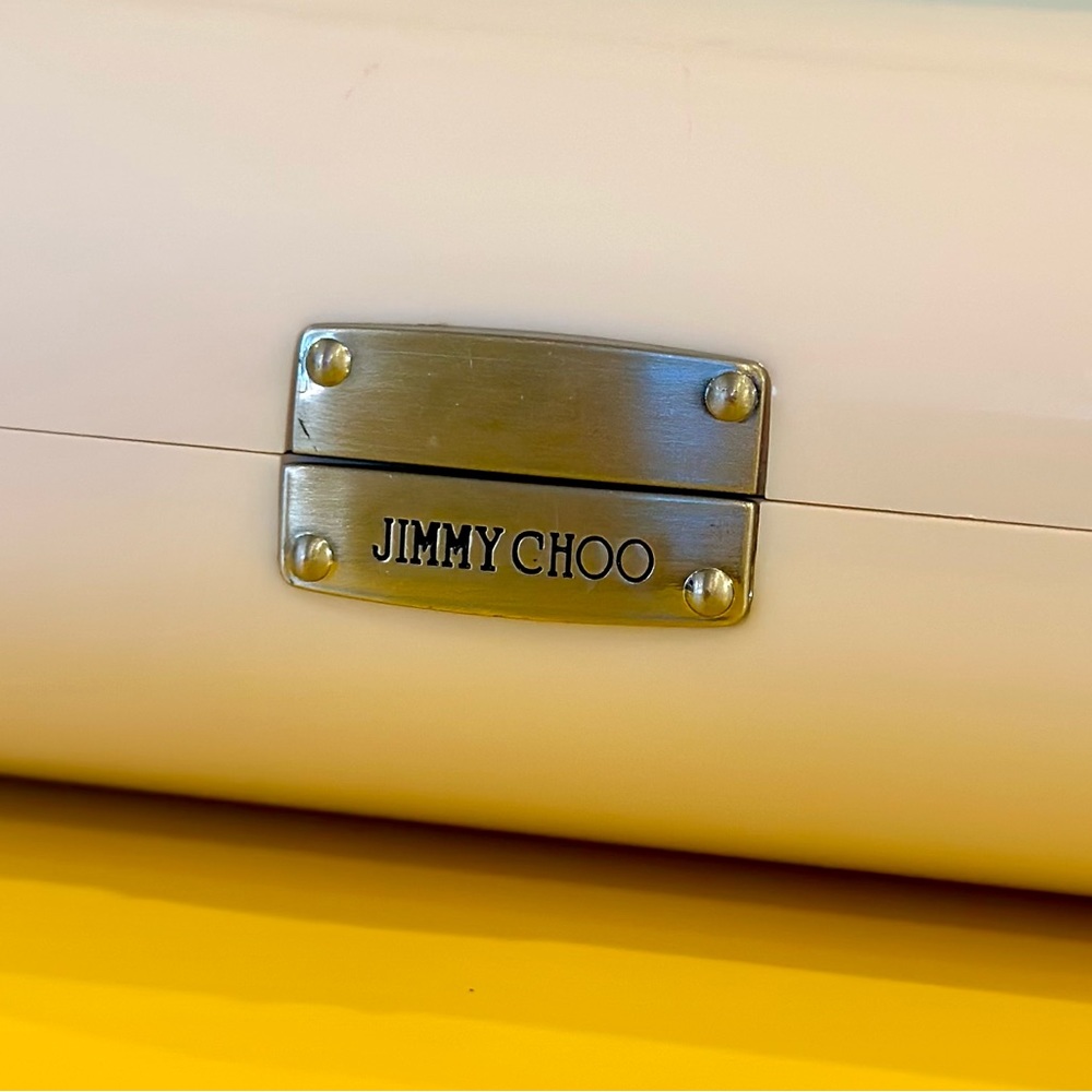 Jimmy Choo Hard Eyeglasses / Sunglasses Case - White & Silver - Picture 13 of 15